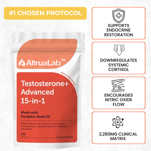 AltruaLab Testosterone+ Advanced for Men - 15-in-1 Complex